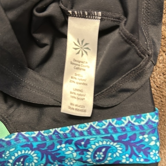 ATHLETA Halter Black/Blue Tankini Top Sz 33 D/DD - Picture 4 of 6